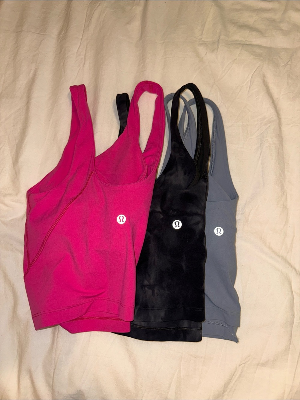 3 Lululemon Aligns Tanks - Pink, navy, and light blue!!